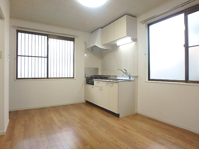 アーリーリバー 2面に窓があり明るいキッチンでお料理はかどる